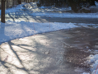 icy driveway and street