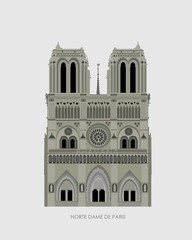 Norte Dame de Paris. Designed with Adobe Illustrator