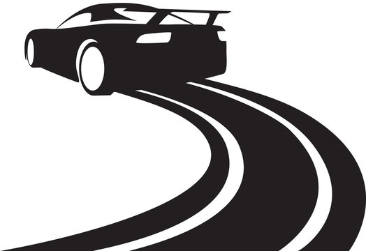 race track car graphic black silhouette