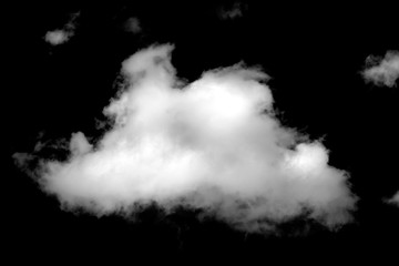 White cloud, Fluffy texture , Abstract, isolated on black background