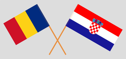 Croatia and Romania. The Croatian and Romanian flags. Official colors. Correct proportion. Vector