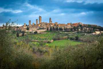 Fototapeta na wymiar Panoramic view of San Gimignano, Tuscany, Italy