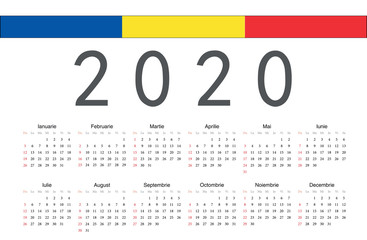 Romanian 2020 year vector calendar
