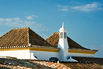 TAVIRA, ALGARVE, PORTUGAL  Emblematic roofs with four slopes show a strong oriental influence by...