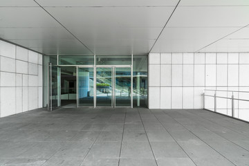 Entrance hall and empty floor tile, interior space