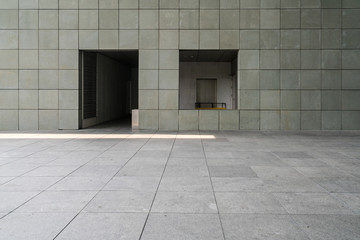 Entrance hall and empty floor tile, interior space