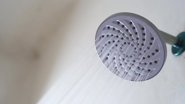 water flowing from shower head. Concept of hygiene. Full HD MP4
