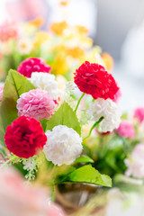 A bouquet of flowers in a vase