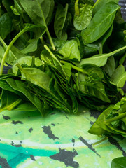 fresh spinach leaves, organic food close up