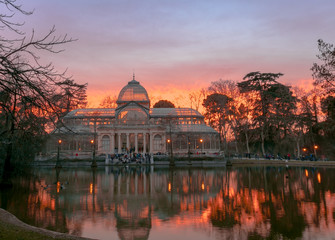 Fototapeta premium Crystal Palace at Retiro park, Madrid Spain