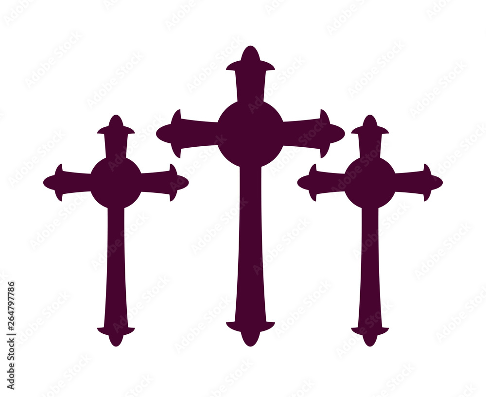 Wall mural set of crosses catholics