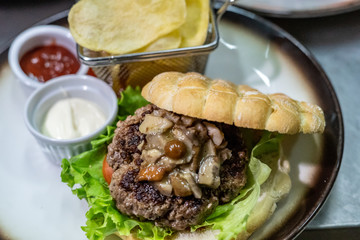 Variety of hamburgers