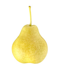 Pear whole single isolated on white background with clipping path.