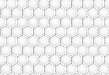 3d rendering. hexgonal relation structure mesh pattern wall design background.