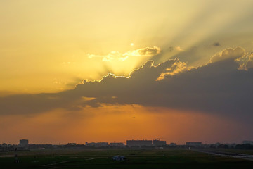 Natural sunset sky landscape view