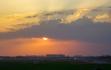 Natural sunset sky landscape view