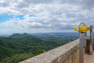 Fototapeta na wymiar Landscape view from Sanctuary of Sant Salvador, Felanitx, Mallorca, Spain