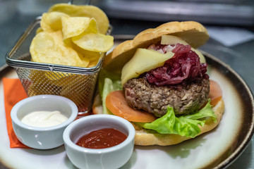 Variety of hamburgers