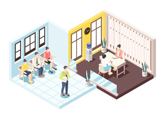 Employment And Recruitment Isometric Composition