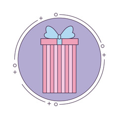 gift box present in frame circular