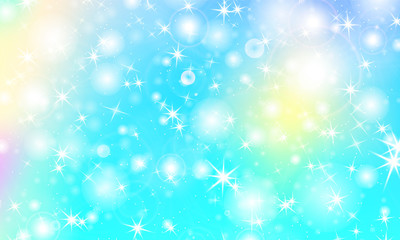 Unicorn rainbow background. Holographic sky