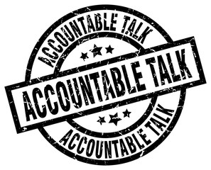 accountable talk round grunge black stamp