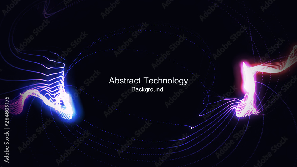 Wall mural abstract technology background with light effect