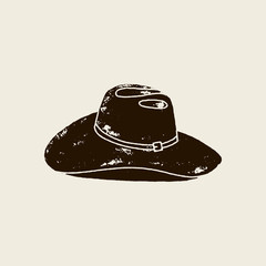 Cowboy Hat silhouette in vintage style