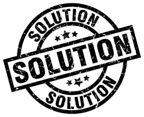 solution round grunge black stamp