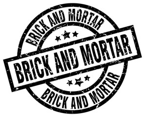 brick and mortar round grunge black stamp