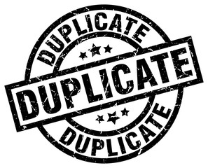 duplicate round grunge black stamp