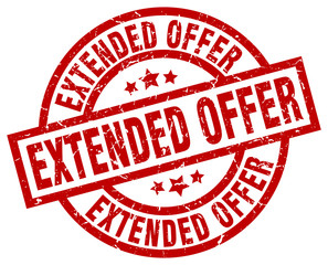 extended offer round red grunge stamp