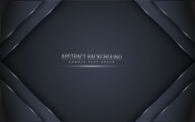 Black premium background with luxury dark.  luxury silver platinum lines vector. Rich background for poster premium triangles design - Vector