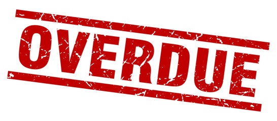 square grunge red overdue stamp