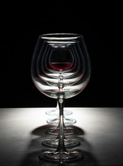 Several glasses for red wine