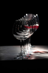 Several glasses for red wine