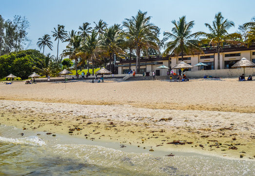 Beautiful Bilene beach and lagoon near Maputo in Mozambique