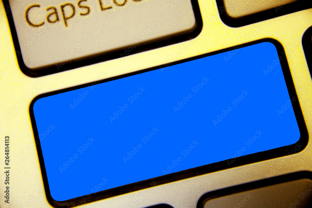 Leinwandbilder Design business concept Empty copy space modern abstract background. Keyboard blue key Intention create computer computing reflection document