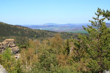 Blick &uuml;ber die Lausitz in Sachsen bei G&ouml;rlitz in Deutschland