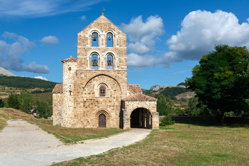 Fototapeta na wymiar Romanesque church of San Salvador de Cantamuda, Palencia province, Spain