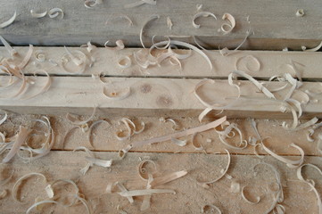 Wood chips on the boards