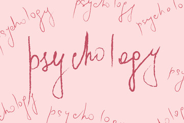 Fototapeta na wymiar Red sign psychology on abstract beije background - mental health and psychotherapy concept