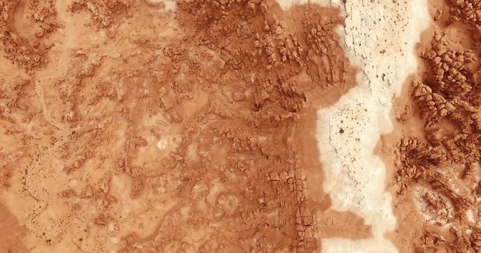 GOBLIN VALLEY STATE PARK, UTAH, USA. 4K drone view of wonderful goblin formations. The sandstone canyon within remote rural area of Utah.