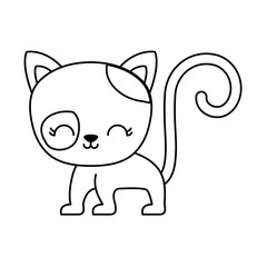 cute cat animal isolated icon