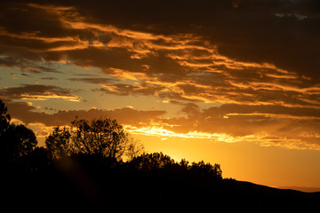 Fototapeta na wymiar Brilliant Orange & Yellow Sunset