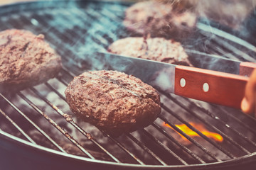 Tasty vegan burger preparation