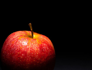 red apple with drops