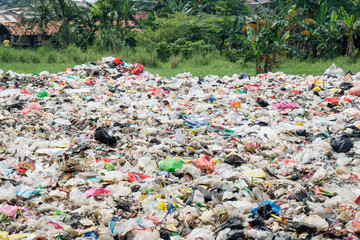 Landfill fulls with household waste