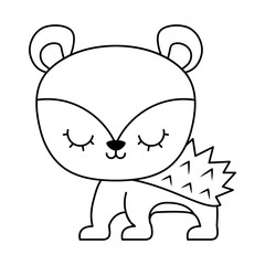 cute porcupine animal isolated icon