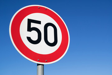 German road sign: speed limit 50 km/h